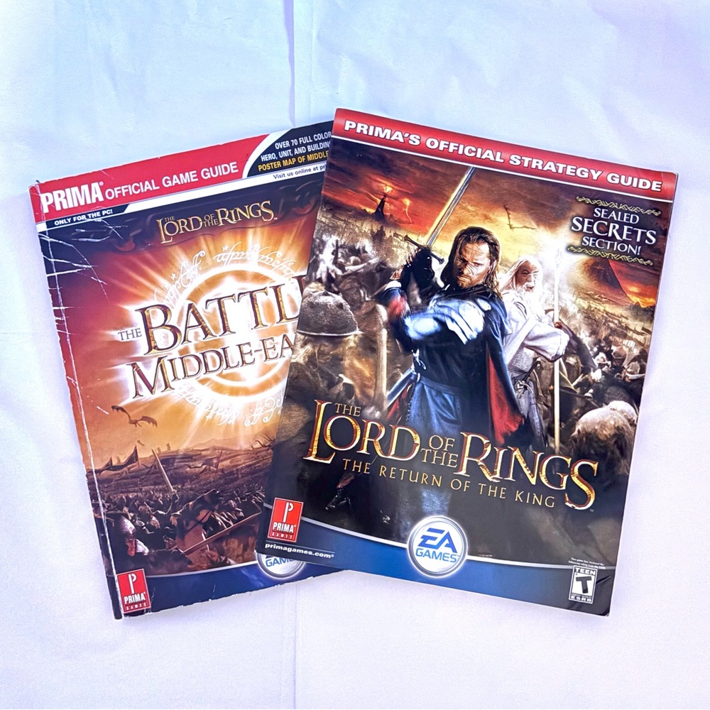 Lord of the Rings Prima Official Video Game Guide Strategy Book Guide Set